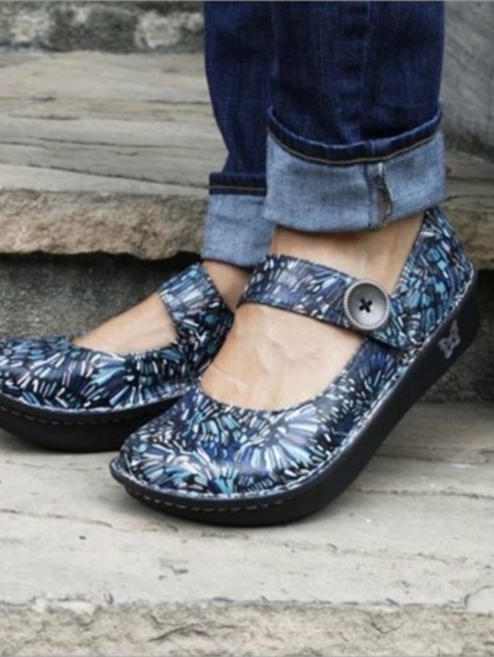 Alegria Paloma PAL 398 blue clogs mules leather sandals shoes sz 35 US 5